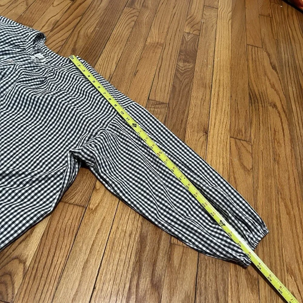 Pehr Black Gingham Women's Organic Cotton Blouse Size XS/S - Picture 9 of 9